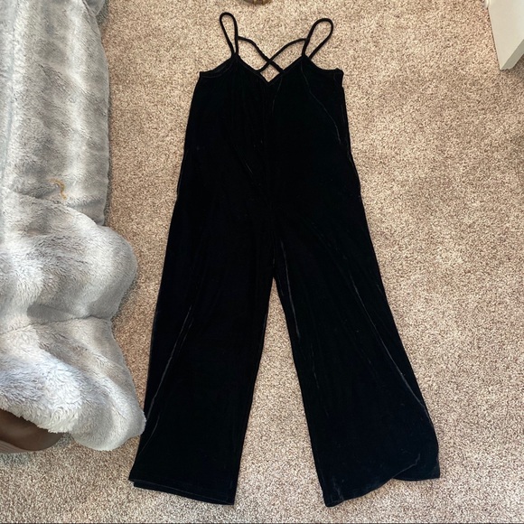 Velvet Jumpsuit/Romper with Pockets - Picture 3 of 3
